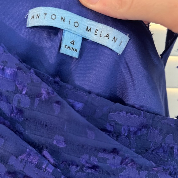 ANTONIO MELANI Cobalt One-Shoulder Cocktail Dress - Picture 2 of 3